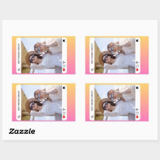 custom photo text instagram modern pink rectangular sticker