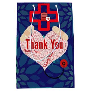 Custom Physician Thank you; w/ Doc. Name & Message Medium Gift Bag