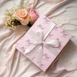 Custom Pink Mr and Mrs Script