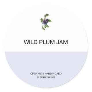 Custom Plum Jam & Preserve Jar Labels for Pantry