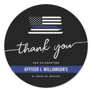 Custom Police Retirement Celebration Classic Round Sticker