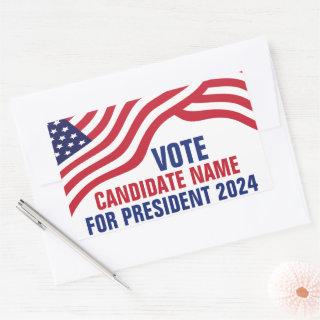 Custom Political Candidate 2024 Election Campaign  Rectangular Sticker