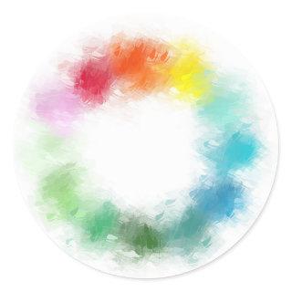 Custom Pretty Modern Colorful Abstract Blank Classic Round Sticker