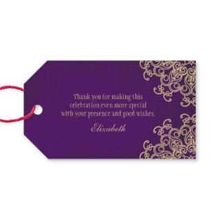 Custom Purple and Gold Indian Style Gift Tags