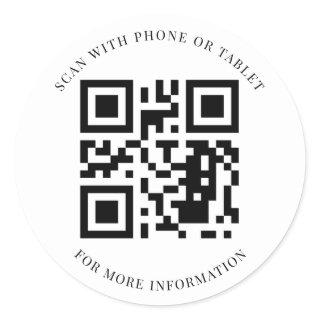 Custom QR Code Classic Round Sticker