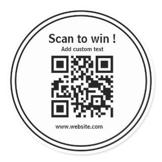 custom qr code contest white url simple Sticker