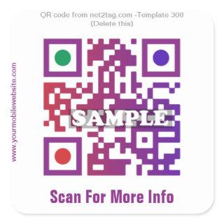 Custom QR code sticker (QR code template #308)
