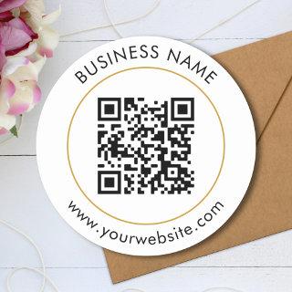 Custom QR Code Text Template Classic Round Sticker