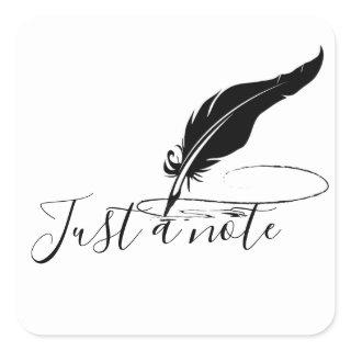 Custom quill pen  square sticker