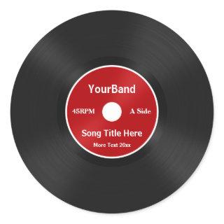 Custom Record Personalize Classic Round Sticker