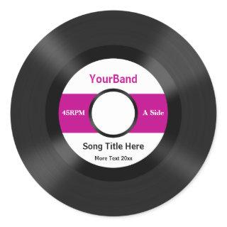Custom Record Personalize Classic Round Sticker