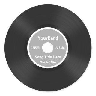 Custom Record Personalize Classic Round Sticker