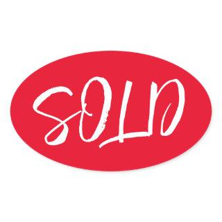 Custom Red Sold Sticker