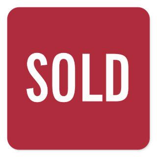Custom Red Sold Sticker