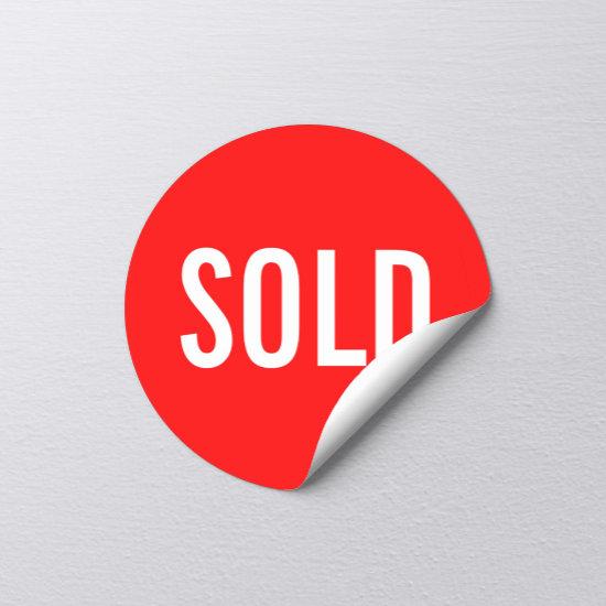 Custom Red Sold Sticker