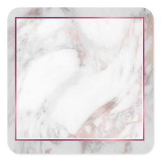Custom Rose Gold Marble Blank Template Trendy Square Sticker