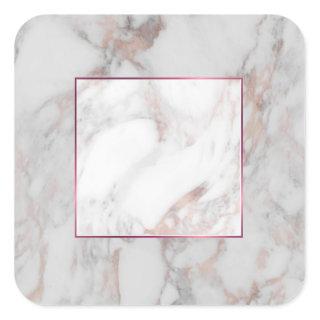 Custom Rose Gold Marble Elegant Blank Template Square Sticker