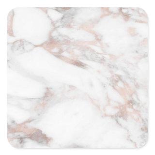 Custom Rose Gold Marble Elegant Blank Template Square Sticker