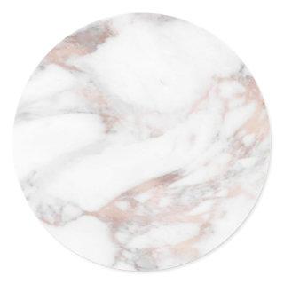 Custom Rosegold Marble Modern Elegant Blank Classic Round Sticker