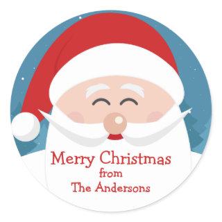 Custom Santa Clause Round Name Sticker