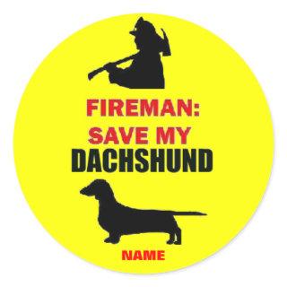 Custom Save My Dachshund Classic Round Sticker