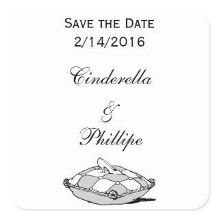 Custom Save the Date Cinderella Slipper Stickers