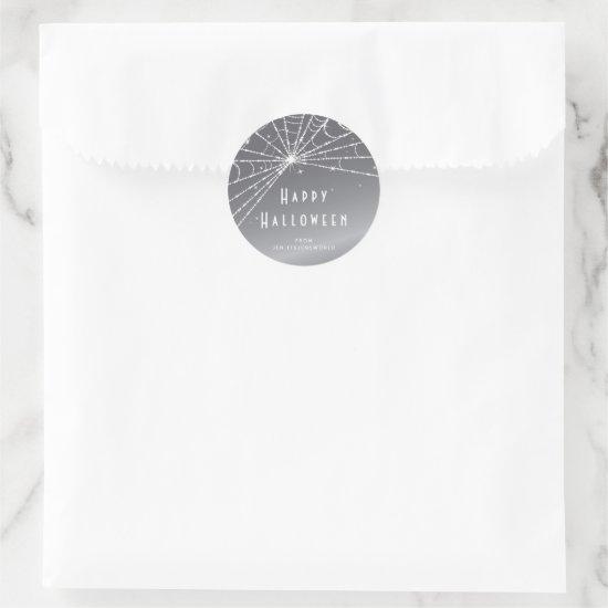 Custom Silver-Gray Spider Web Halloween Stickers