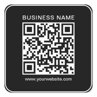 Custom Simple Template Business QR Code Black Square Sticker