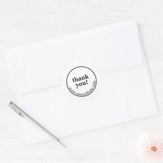 Custom Small Business ‘Thank You’ Black and White Classic Round Sticker