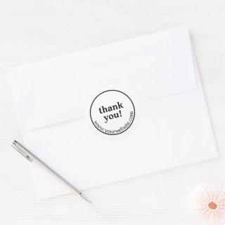 Custom Small Business ‘Thank You’ Black and White Classic Round Sticker