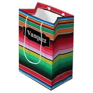 Custom Spanish Serape Mexican Blanket Personalized Medium Gift Bag