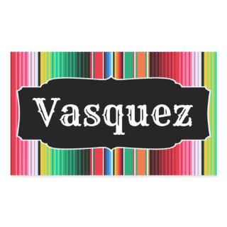 Custom Spanish Serape Mexican Blanket Personalized Rectangular Sticker