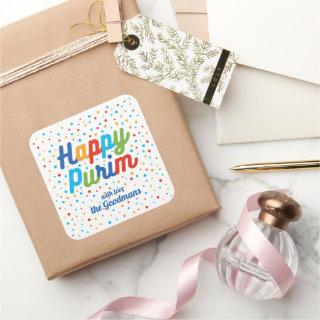 Custom Square Purim Gift label