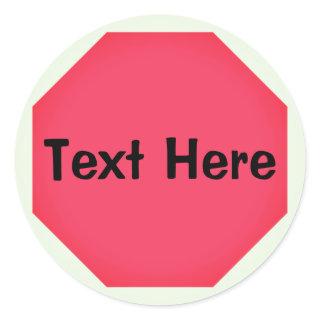 Custom Stop Sign Emoji Classic Round Sticker