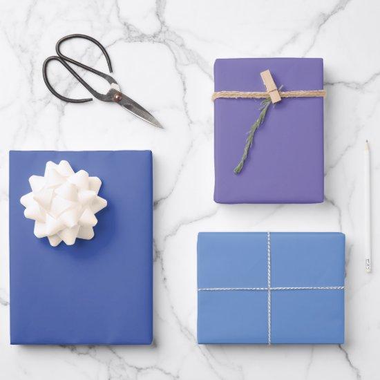 Custom Stylish Modern Matte Solid Color Blue Gift  Sheets