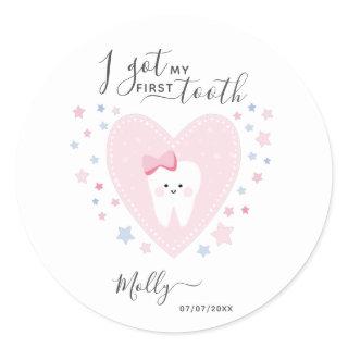 Custom Teething Start Date Baby Girl Sticker