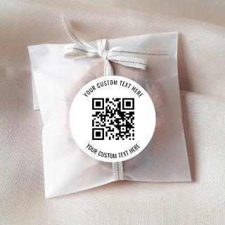 Custom Text QR Code Scanner Business Marketing Classic Round Sticker