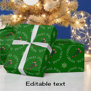 Custom text runner with gift christmas green
