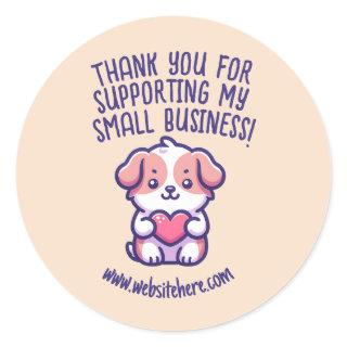 Custom Thank You For Supporting My Small Business Classic Round Sticker