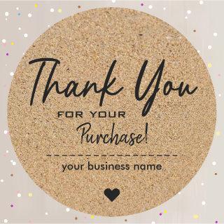 Custom Thank You for your order with black Heart  Classic Round Sticker