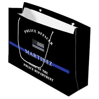 Custom Thin Blue Line Police Officer US Flag Cop Large Gift Bag