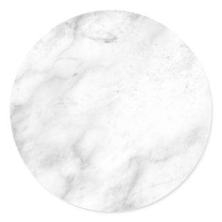Custom Trendy Elegant White Marble Blank Template Classic Round Sticker