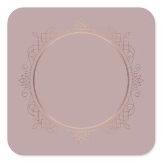 Custom Trendy Rose Gold Stylish Blank Template Square Sticker