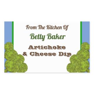 Custom Vintage Artichoke Dip or Recipe Rectangular Sticker