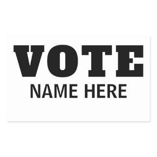 CUSTOM VOTE VOTERS CANDIDATE ELECTION RECTANGULAR STICKER