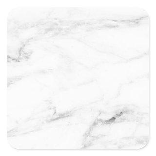 Custom White Marble Blank Template Elegant Square Sticker