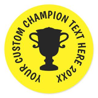 Custom world champion trophy silhouette stickers