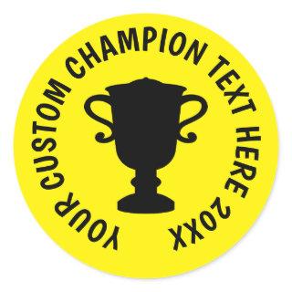 Custom world champion trophy silhouette stickers