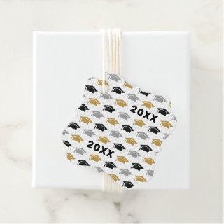 Custom Year Graduation Cap Trio Pattern Gift Tag