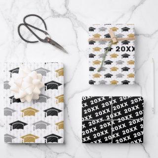 Custom Year Graduation Cap Trio Pattern Wrapping P  Sheets